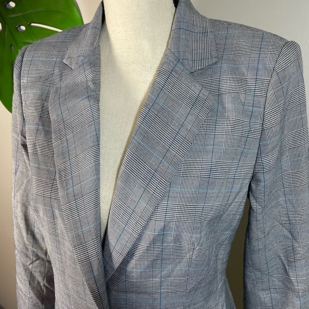 Yumi Kim NWOT Grey & Blue Plaid Blazer Size Small - Picture 6 of 15